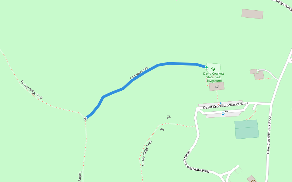 Connector #1 walking route map in Lawrenceburg
