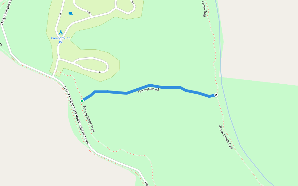 Connector #5 walking route map in Lawrenceburg