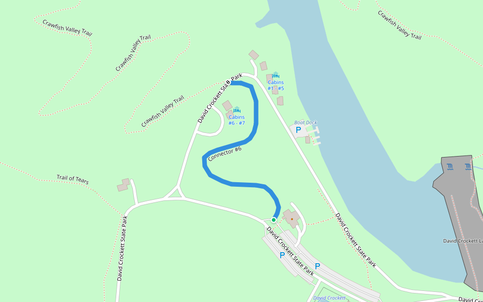 Connector #6 walking route map in Lawrenceburg