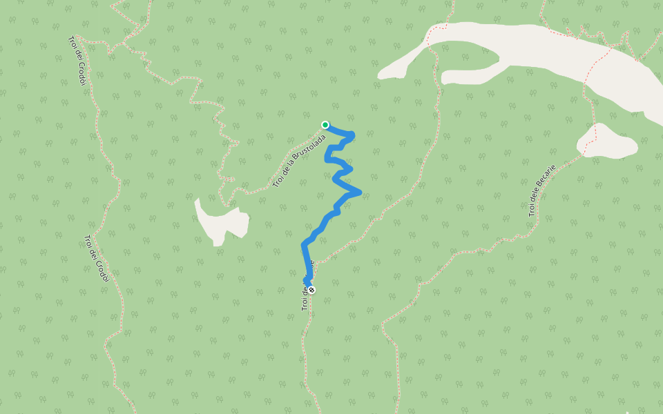 Collegamento Troi de la Brustolada walking route map in Nove-San Floriano
