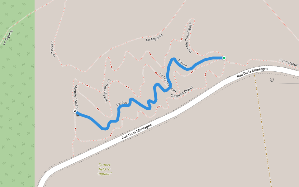 Pic Poc walking route map in Carleton-sur-Mer