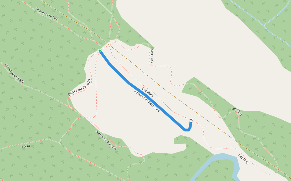 Bosses des Bécosses walking route map in Maria