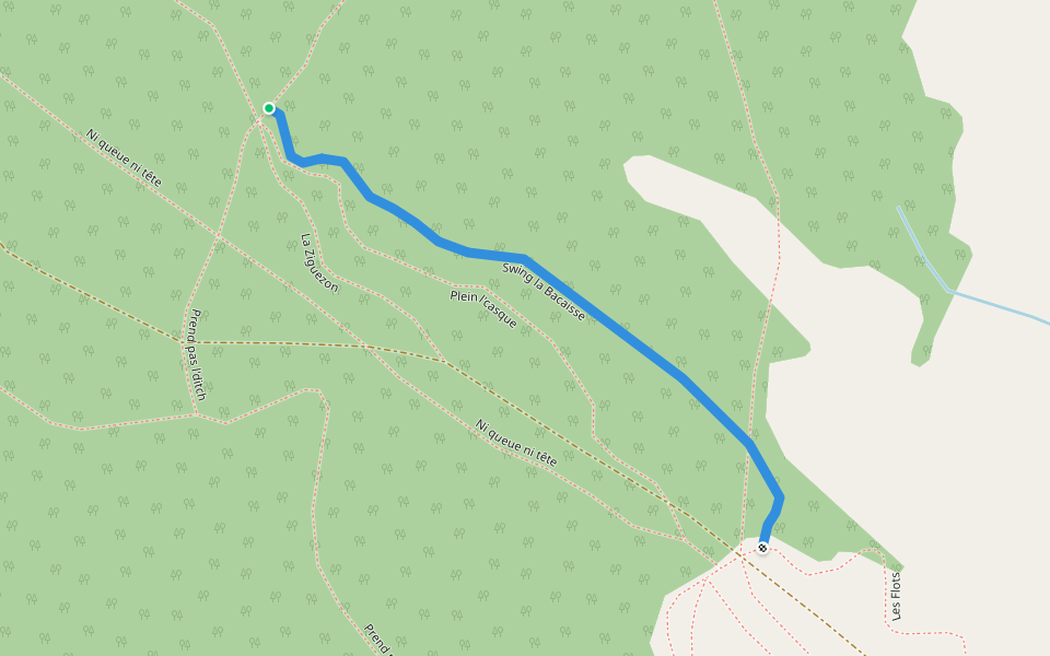 Swing la Bacaisse walking route map in Maria