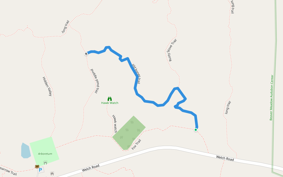 old bones trail walking route map in North Java