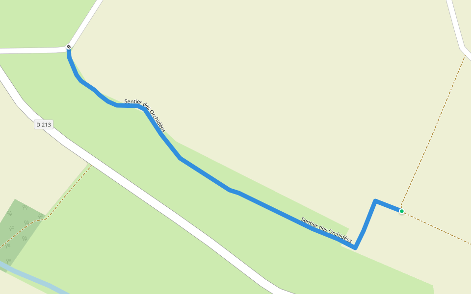 Sentier des orchidées walking route map in Saint-Loup