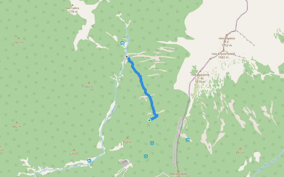 Тропа Шевалье. Участок Алгуй - Соболиный. Создана командой сайта Места Сибири walking route map in Luzhba
