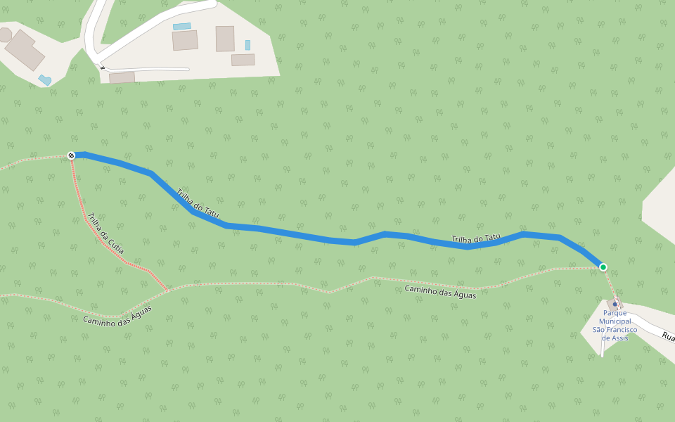 Trilha do Tatu walking route map in Blumenau