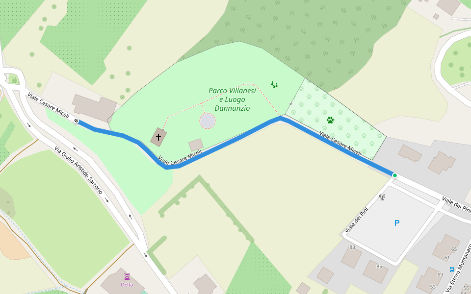 Viale Cesare Miceli walking route map in Francavilla al Mare