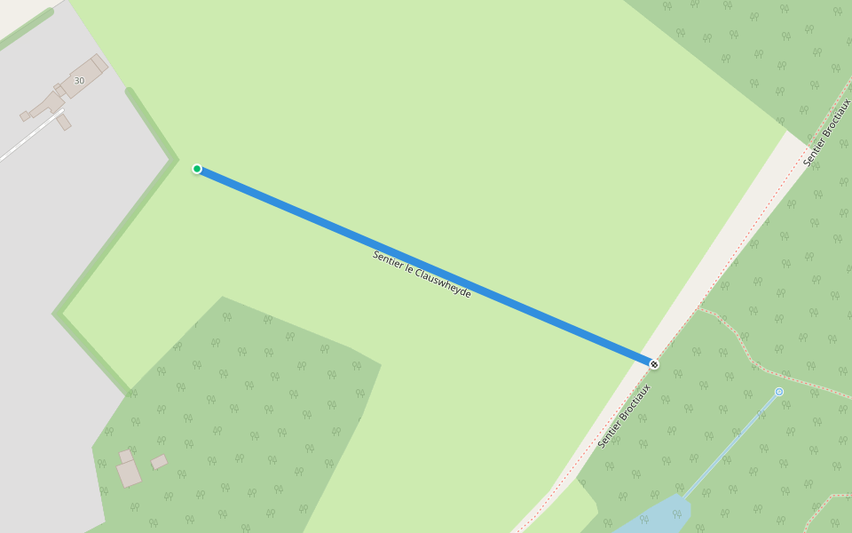 Sentier le Clauswheyde walking route map in Braine-l'Alleud