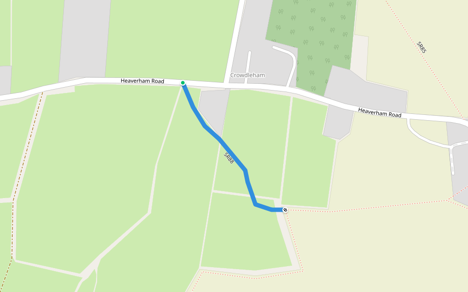 SR88 walking route map in Heaverham