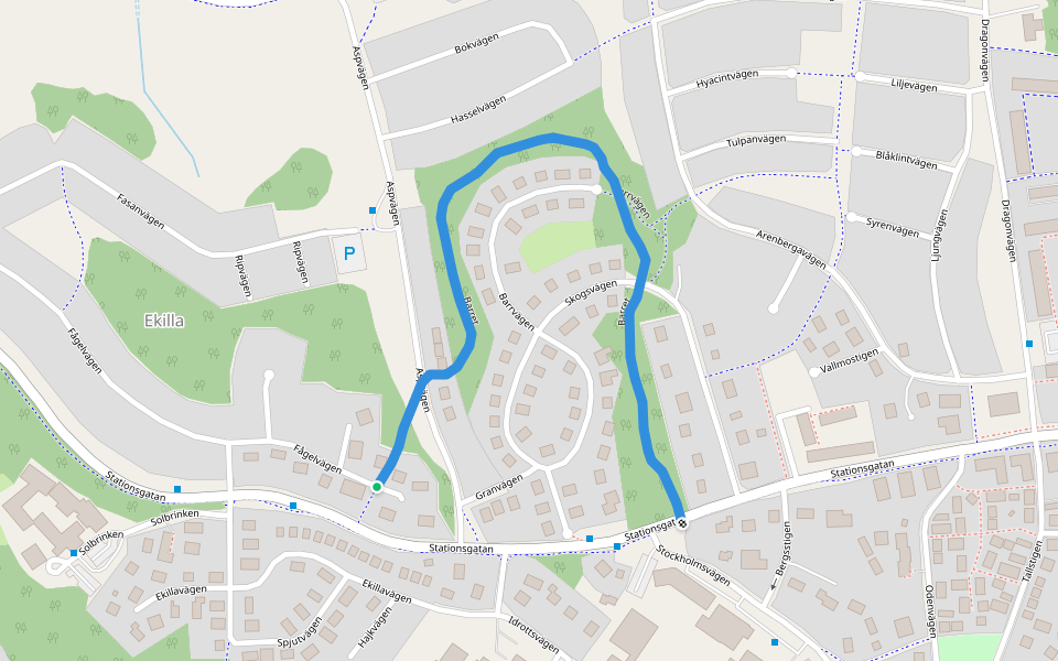 Barret walking route map in Märsta