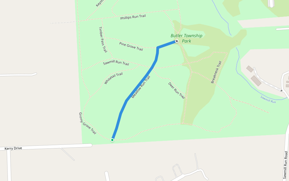 Meadow Run Trail walking route map in Meridian