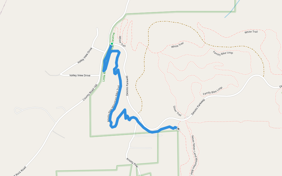 Knotty Pine Mountain Bike Trail walking route map in Fort Payne