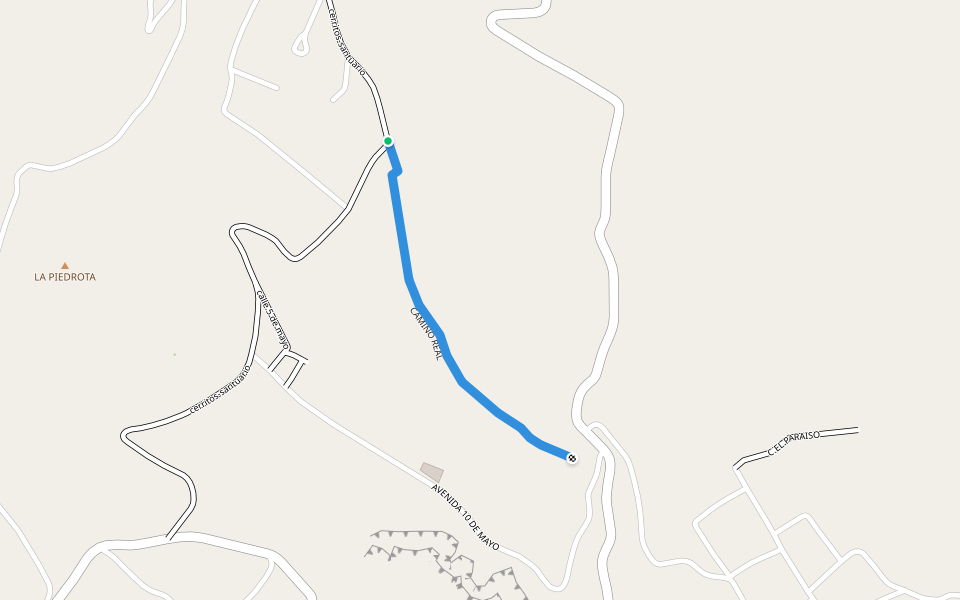 CAMINO REAL walking route map in Santuario