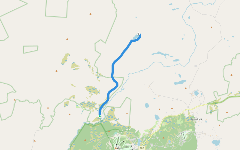 Toraslampi winter trail walking route map in Oksanperä
