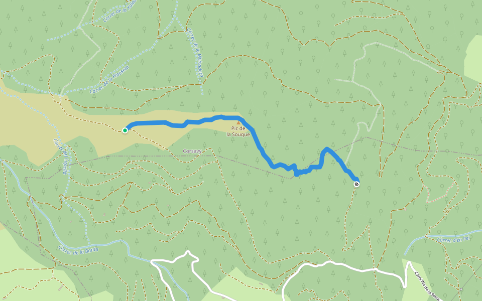 sentier balise walking route map in Corsavy