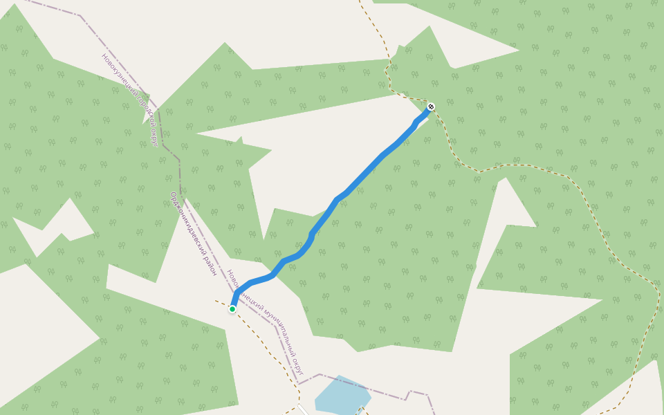 Старая дорога, а теперь тропа walking route map in Kureynoye