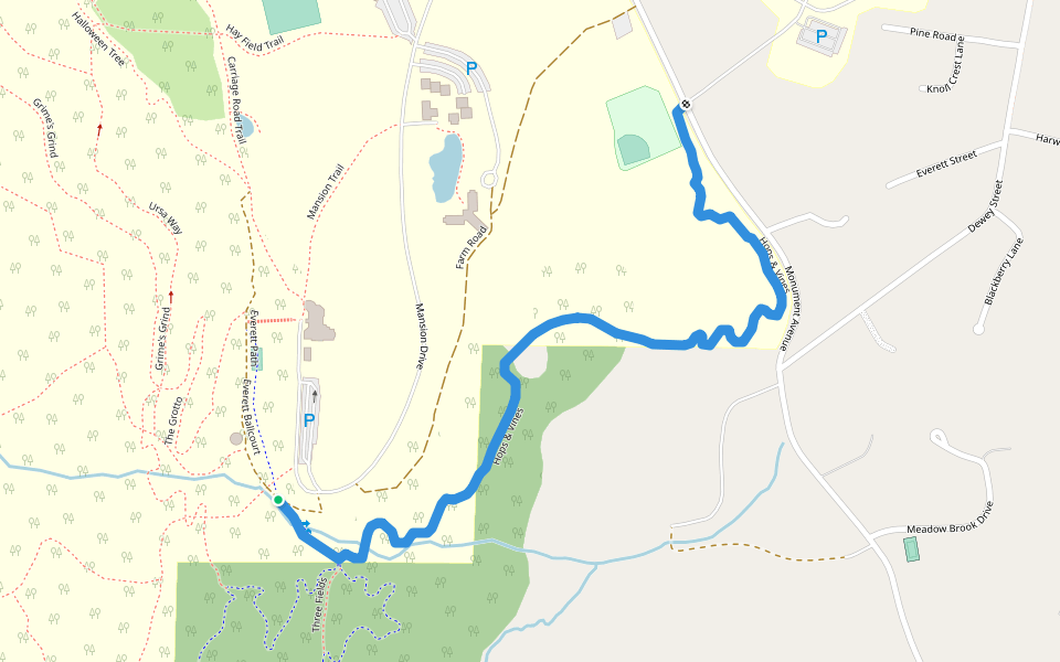 Hops & Vines walking route map in Bennington
