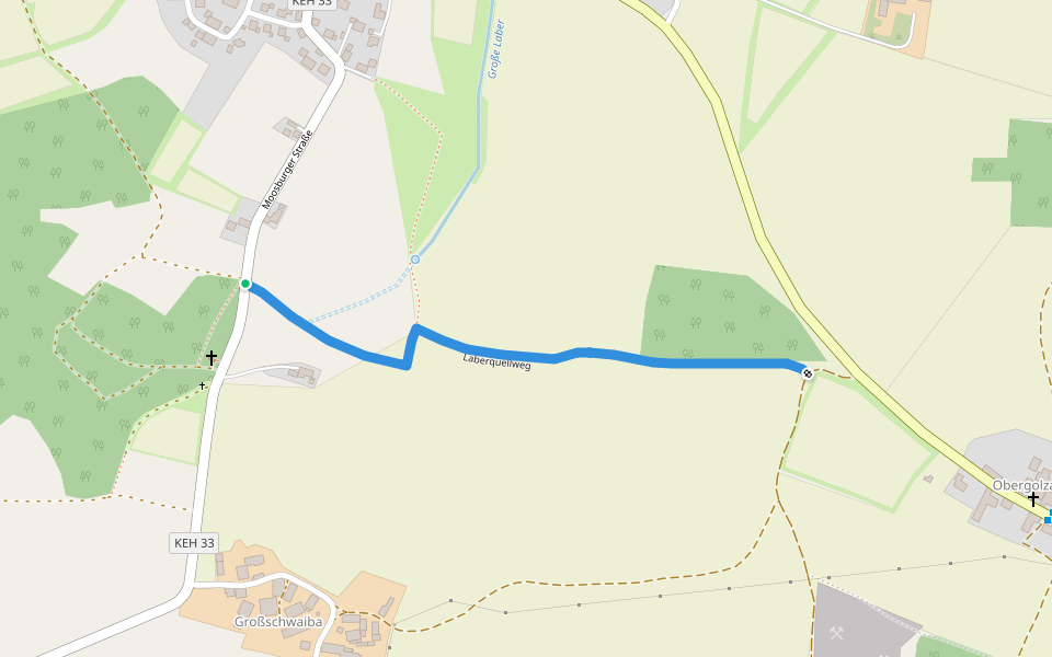 Laberquellweg walking route map in Volkenschwand