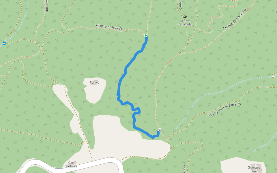 Clot de la Rufa premium walking route map in Girona