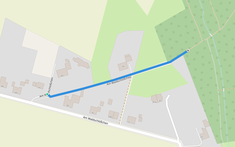 Am Waldschlößchen walking route map in Mettingen