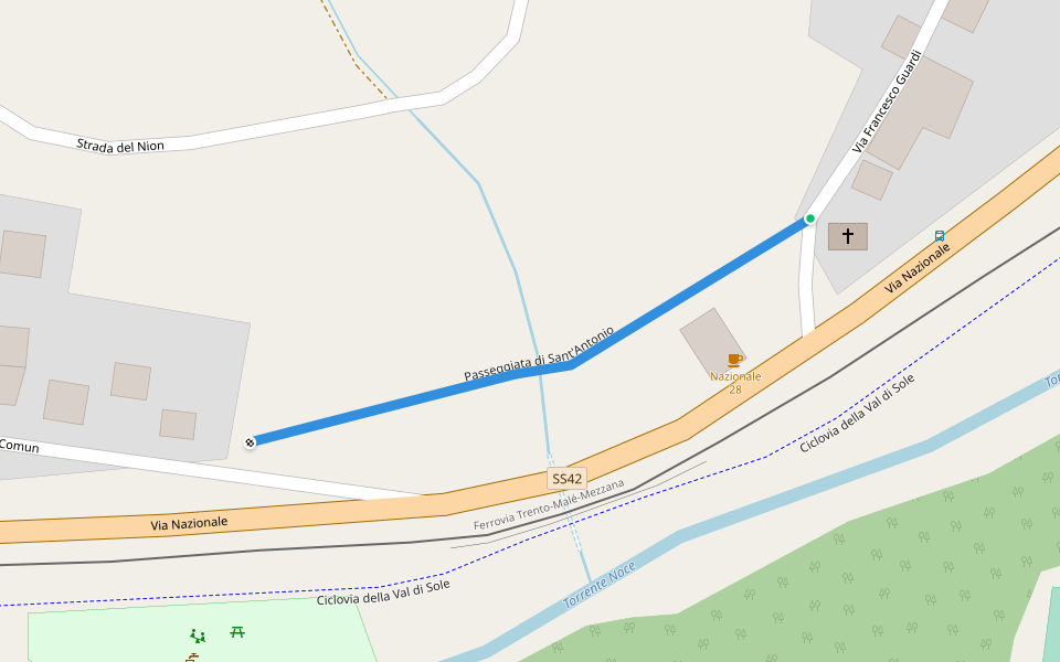 Passeggiata di Sant'Antonio walking route map in Mastellina