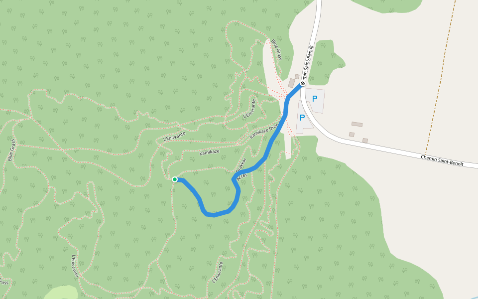 Accès walking route map in Saint-Charles-de-Bourget