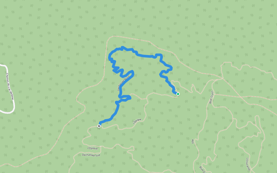 Déchaînée Nord walking route map in Saguenay