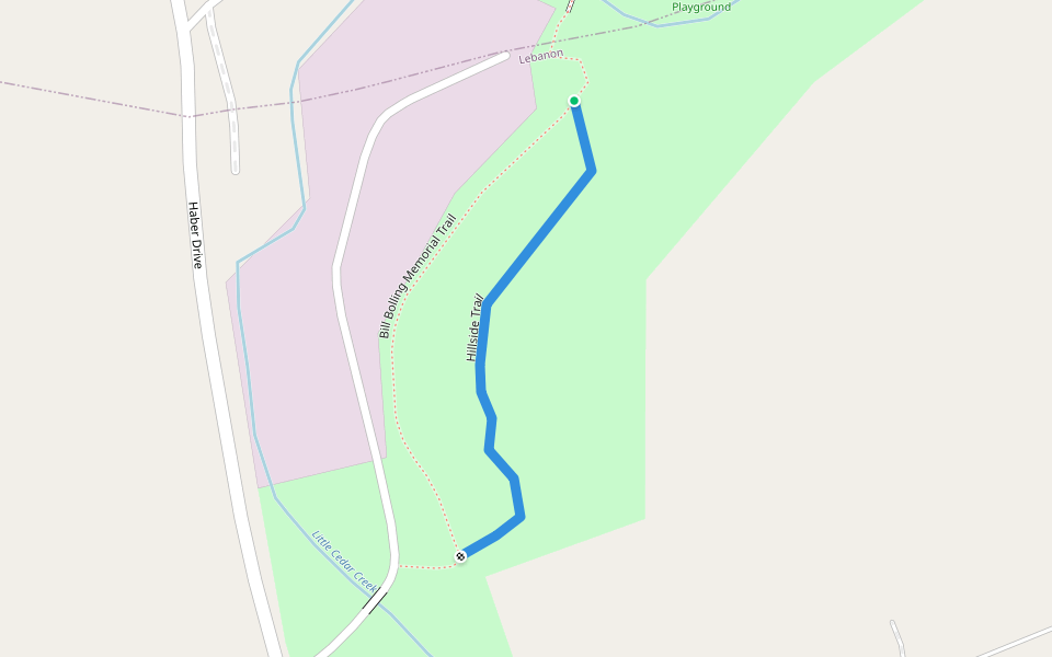 Hillside Trail walking route map in Lebanon