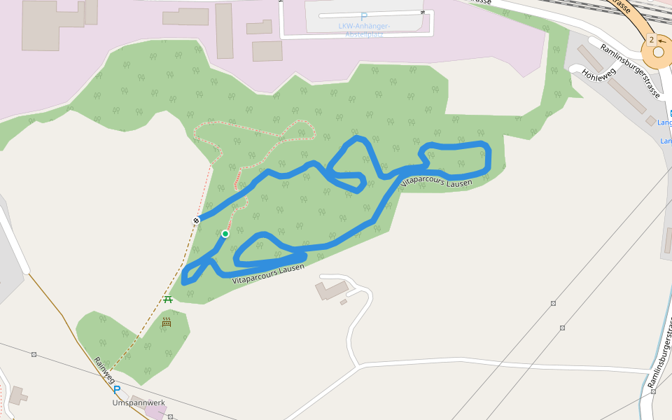 Vitaparcours Lausen walking route map in Lausen