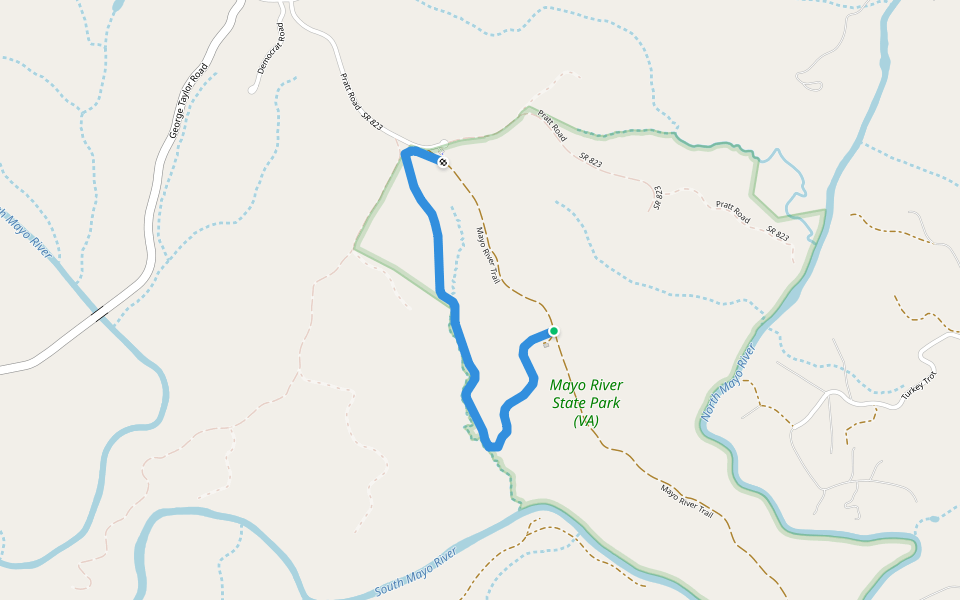 Redbud Trail walking route map in Spencer