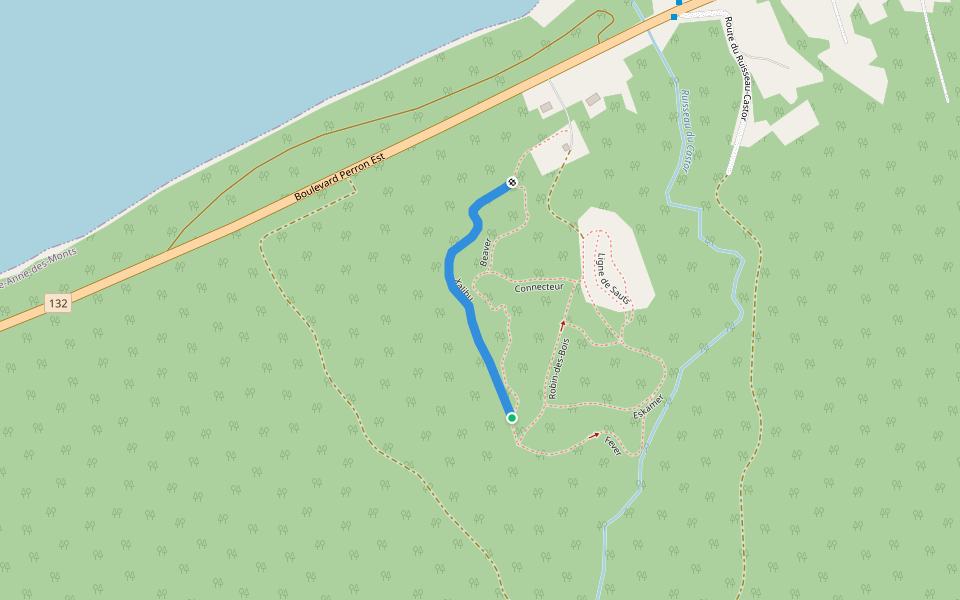 Xalibu walking route map in Sainte-Anne-des-Monts