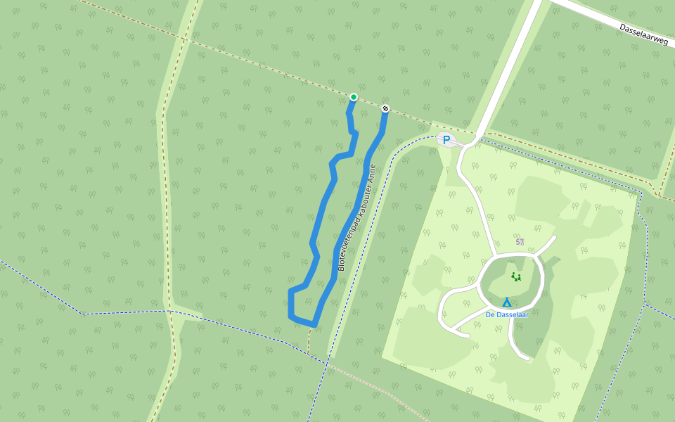 Blotevoetenpad kabouter Anne walking route map in Zeewolde