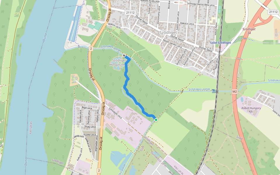 Liget-erdő tanösvény walking route map in Sződliget