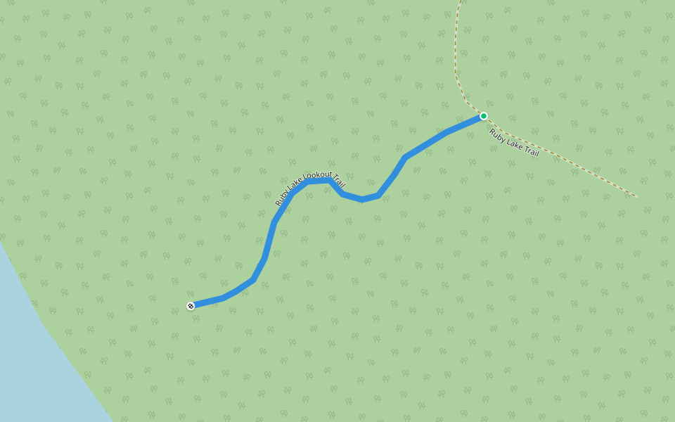 Ruby Lake Lookout Trail walking route map in Red Rock