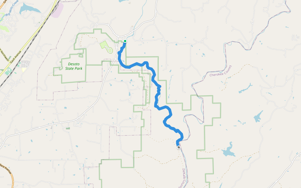 Desoto Scout Trail walking route map in Mentone