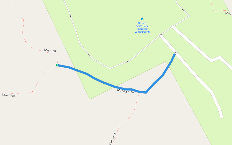 Old Silver Trail walking route map in Fort Payne