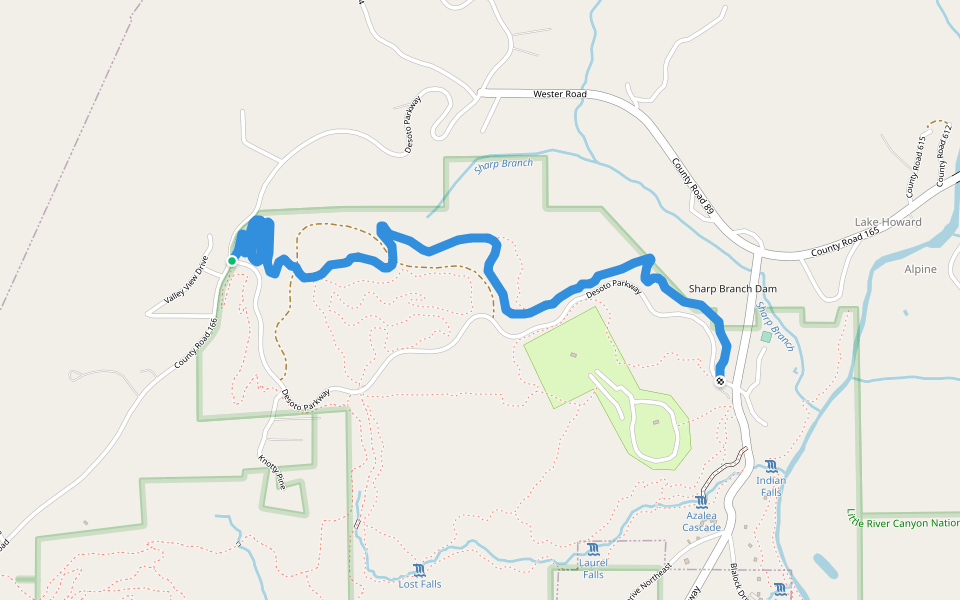 White Trail walking route map in Fort Payne