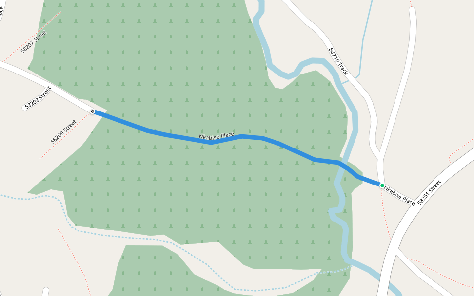 Nkabise Place walking route map in Folweni