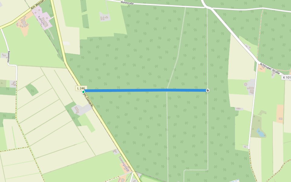 Neulandshoferweg walking route map in Tinningstedt
