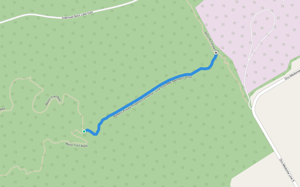Walkers Private Property Connector - Line 9 (SCMBC Members Only) walking route map in Hawkestone