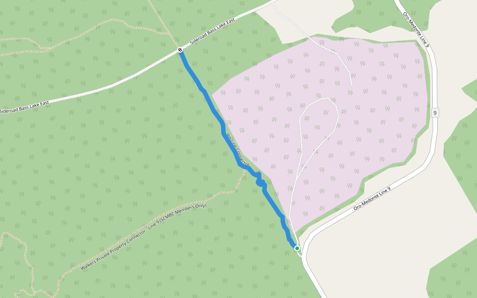 9th Line Connector walking route map in Hawkestone