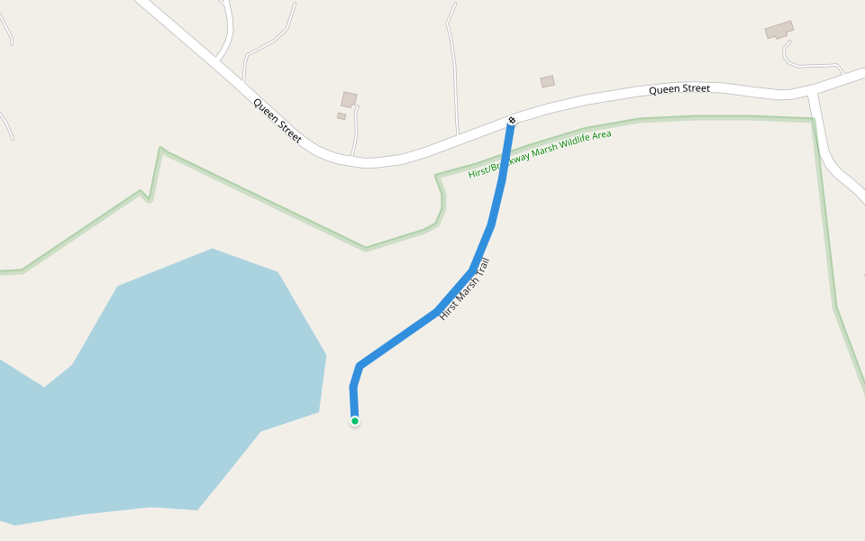 Hirst Marsh Trail walking route map in Boscawen