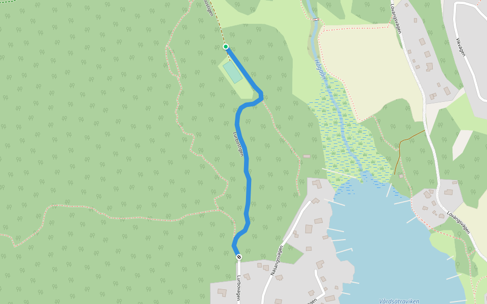 Lurbostigen walking route map in Uppsala