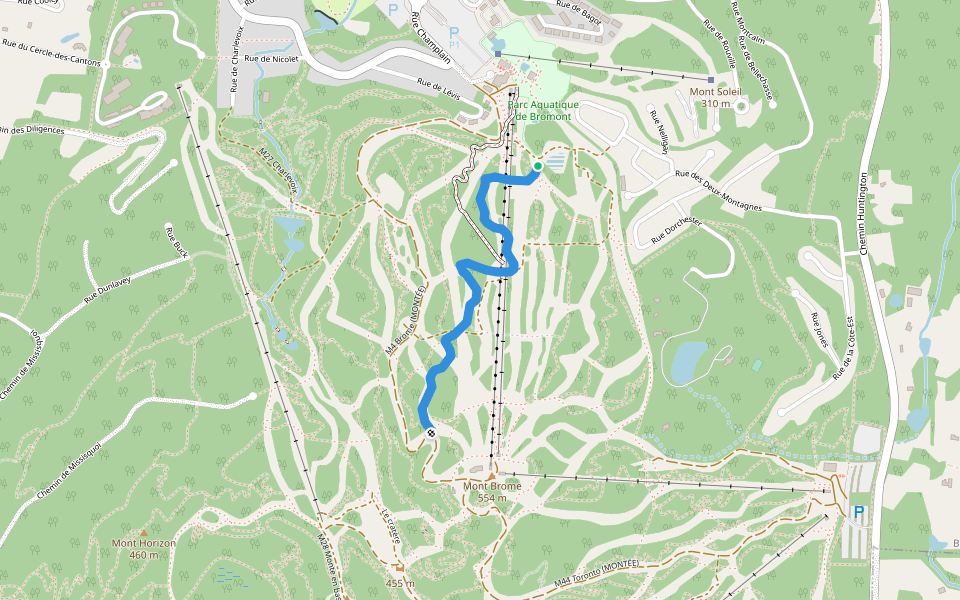 L'Audacieuse walking route map in Bromont