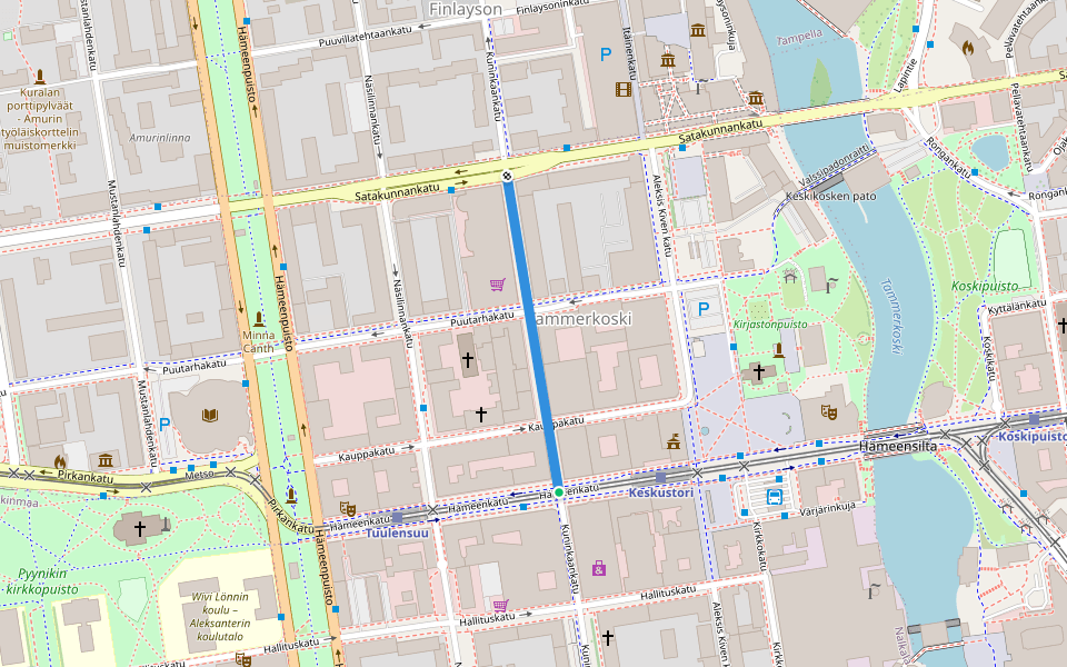 Kuninkaankatu walking route map in Leppäkoski