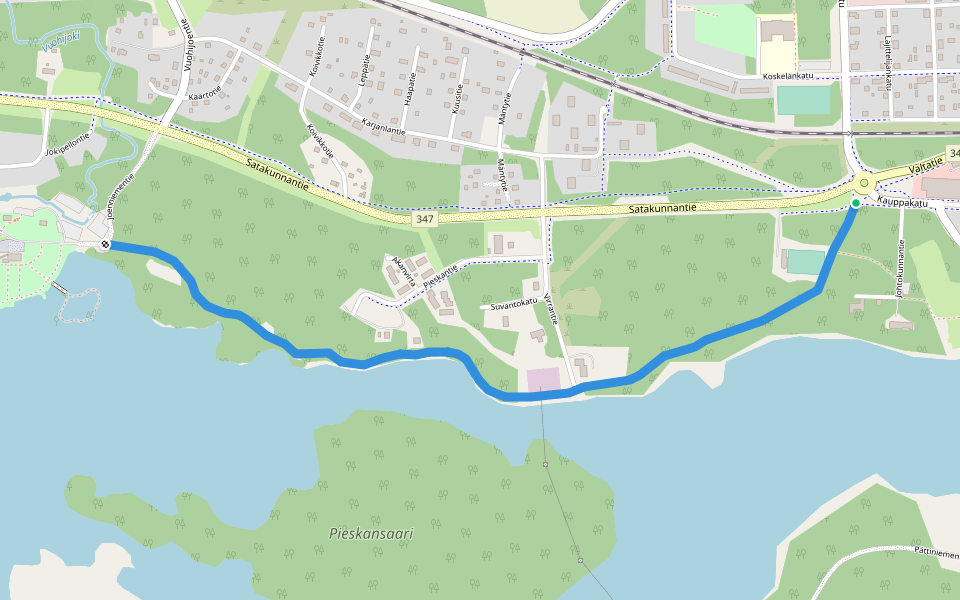 Lemmenpolku walking route map in Leppäkoski