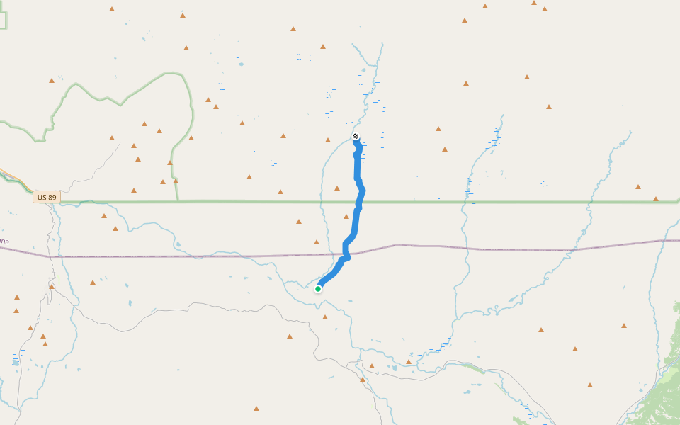 Coyote Creek Trail walking route map in Yanceys