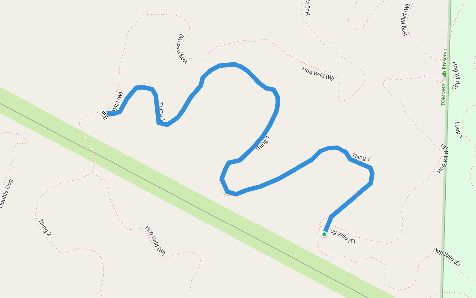 Thing 1 walking route map in Boyne City