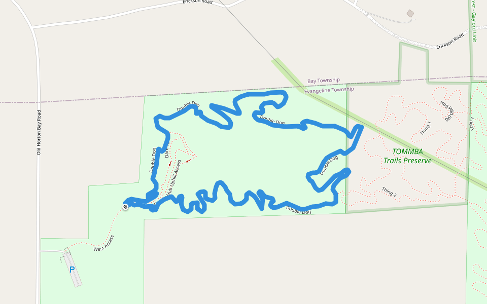 Double Dog walking route map in Boyne City